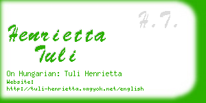 henrietta tuli business card